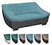Produktbild CAVADORE Couch mit Materialmix / Gemütliches Sofa im modernen Design / Kunstleder und Strukturstoff / 173 x 81 x 92 / Blau - Grau