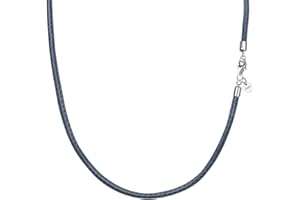 Viwind Lederkette 925 Silber Verschluss Geflochten Kunstleder Halskette 2.5mm breit Damen Herren Kette für Anhänger charm 45-60cm wählbar DIY Lederschnur