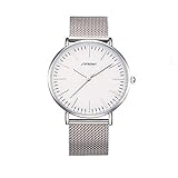 Yiwa Uhren Männer Modische Wasserdicht Ultradünne Uhr mit Lederarmband Stilvolle Quarz Armbanduhr Studenten Uhr Ornament Gif