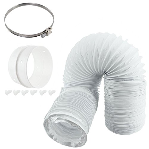 SPARES2GO Vent Hose & Extension Ring Kit for CANDY Vented Tumble Dryer (4" / 100mm Diameter)