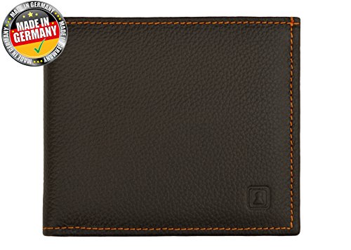 Preisvergleich Produktbild OPTEXX® RFID Echtleder Geldbörse / Geldbeutel / Brieftasche / Portemonnaie Oscar Mokka TÜV geprüft und zertifiziert