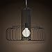Produktbild Moderne einfache Esszimmer Schlafzimmer Wohnzimmer Lichter japanischen massiven Holz kreative Bar retro einzigen Kopf Design Kronleuchter Eisen Käfig Beleuchtung zwei Farben 110V ~ 240V ( Color : Black-S )