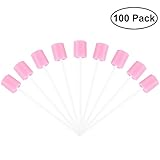 Rosenice Dental Swabs Pack of 100 Disposable Oral Care Sponge Swabs Mouth Cleaning Swab (Pink)