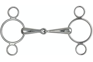 Shires Equestrian Hollow Mouth Two Ring Gag Bit 6 Steel