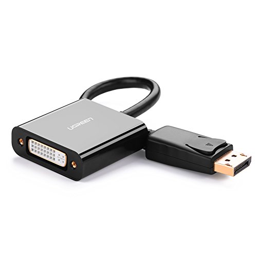 Aktive Displayport auf DVI Adapterkabel UGREEN DP Stecker zu DVI Buchse Konverter AMD/ATI Eyefinity kompatibel 1080p für Grafikkarten / Apple und PC / Beamer / Monitor