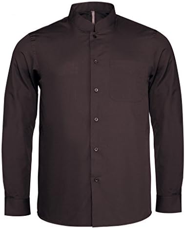 KaribanMens Long Sleeve Mandarin Collar Shirt