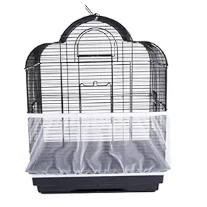 UEETEK Bird Seed Guards Catchers Bird Cage Bird Cage Mesh Net Cover Skirt (White)