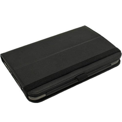 igadgitz 360° Rotierende Abnehmbare Schwarz PU Leder Tasche Schutzhülle Hülle Ledertasche Lederetui Etui Case für Samsung Galaxy Tab 2 P3100 P3110 7.0 3G & WiFi Android 4.0 Internet Tablet + Displayschutzfolie - 8