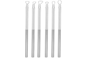PUSOKEI 6Pcs Clay Sculpting Tools Aluminium Alloy Sculpture Carving Scraper Clay Pottery Sculpting Tool Set for Sludge, Clay Scraping, Embossing, Carving, Modeling, Smoothing