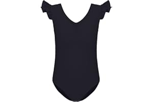 HIPPOSEUS Girls' Team Basic Long/Short Sleeve Leotard for Ballet Dance Gymnastics Toddler Bodysuit Dancewear, AM0019 + Y07