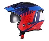 Acabado en Pintura Mate Unik - Casco Jet TRIAL abierto CT-07 R-GRAFF Azul/Rojo/Blanco Mate (XL (61-62 cm.))