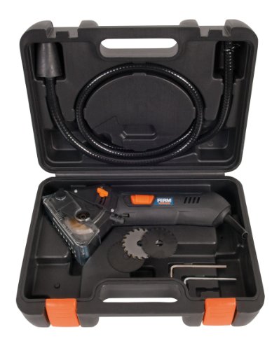 FERM CSM1038 Präzisions Mini-Handkreissäge 400W – Laser – Inkl. 4 Sägeblätter und Staubabsaugung – Für Holz, Kunststoff, Fliesen (keramik), Laminate und MDF - 9