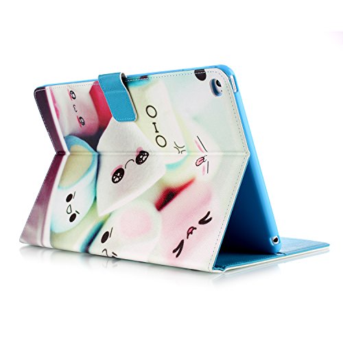 iPad mini 4 Handyhülle – Felfy Slim Full Body Cute Cartoon Sweet Candy Funny Eyes Muster PU Case Cover Etui Schutz Hülle Tasche für Apple iPad mini 4 + 1x Koala Anti Stöpsel + 1x Silber Stylus - 6