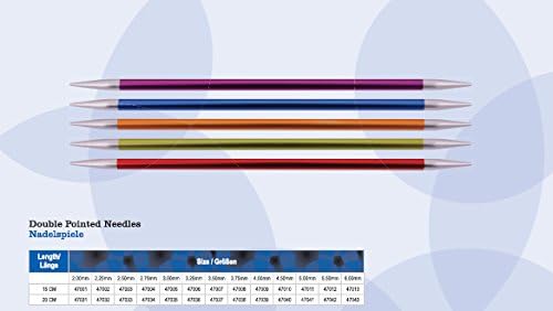 KnitPro Zing Knitting Needle Set, 15 cm, Aluminium, Various Sizes, NS 2.5