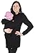 Mija - Maternity Polar warm fleece Hoodie / Pullover for two / for Baby Carriers 3073A (16, Black)