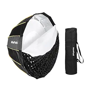 Homgeel LED-?90cm Quick Set-up Folding Deep Parabolic Umbrella Softbox Photography Studio SoftBox with Grid Carry Bag Diameter 90cm /35inch for Aputure 120D 120D II Bowens Mount LED Flash Light for