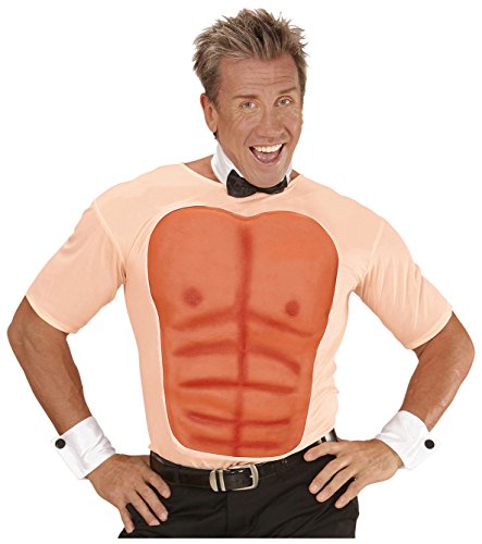 maglietta con addominali stampati