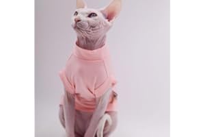 DUOMASUMI Sphynx Vêtements d'été pour chat, en coton extensible et confortable sans poils, vêtements pour chat Devon Rex, cornish, Peterbald, petits chats et chiens (M, rose)