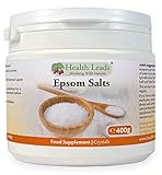 Pure, Food Grade Epsom Salts 400g |Magnesium Sulphate| Vegan | Non-GMO | Widely Used to Help Relax Aching and Tired Muscles After Sports and Exercise | Resealable Container |Easy to Use|