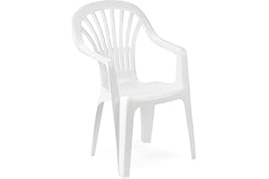 Saturnia – Chaise en résine Monobloc avec Dossier Haut Zena, Blanche