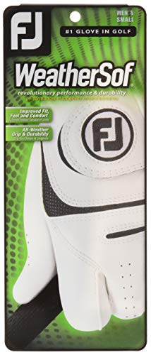 FootJoy WeatherSof - Guante para hombre, Diestro, se pone en la mano izquierda, color Blanco, talla M