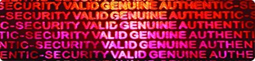 Holographic labels BY EtikettenWorld 10 mm x 40 mm Security valid genuine EW-H-2400-14, Tamper proof, Water proof, Security seal labels (1000)