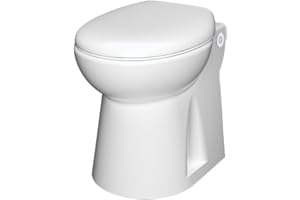 Aquasani Compact - WC Broyeur avec Double Chasse, Abattant Frein de Chute, Installation Facile, Relevage 3m Vertical, 30m Horizontal, 500W, Fabrication Française, Garantie 3 Ans