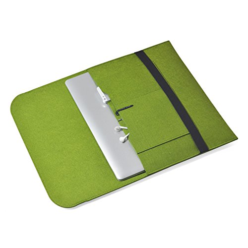 iProtect Schutzhülle Laptop Tasche 15″ Zoll Filz Sleeve Hülle für z.B. MacBook Pro grün - 3