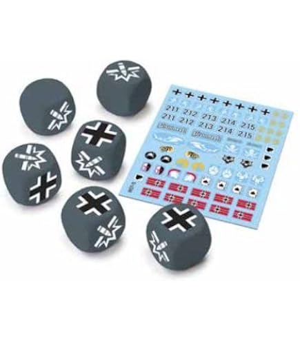 World Of Tanks U.K. Dice & Decal Set – 6 Nationale Würfel + 1 Aufkleberbogen | Offiziell Lizenziert