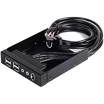SilverStone SST-FP32B - USB 2.0 5-Ports 3.5 Inch alu. Front Panel USB Hub with 1 HD Audo Output Port, black