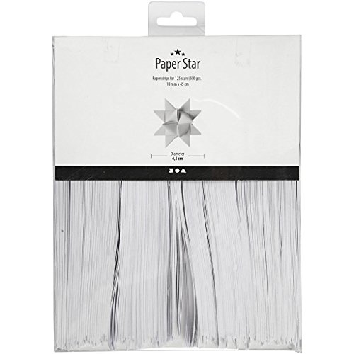 Creativ Company 20931 Papierstreifen zum Falten von Sternen, 500 Stück, Weiß - 2
