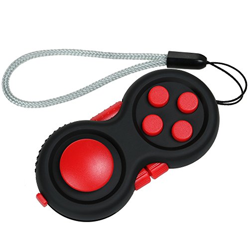 Fidget Spinner, HUANLEMAI New Style Fidget Hand Shank 9 Sides Anti-Anxiety and Decompression Dice Pad Toy for Adult and Kids (Red) Fidget Spinner, HUANLEMAI New Style Fidget Hand Shank 9 Sides Anti-Anxiety and Decompression Dice Pad Toy for Adult and Kids (Red)