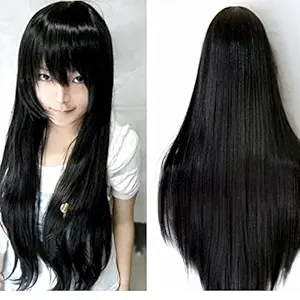 UD Full Head Medium Hair Wigs for Girls/Women In Very Fine Quality in Natural Black Color