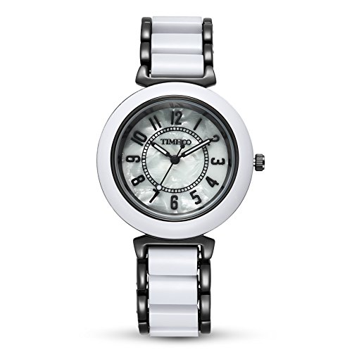 TIME100 Damen-Armbanduhr Diamant Runde Fritillaria Acryl-Armband Analog Quarz #W50149L.05A