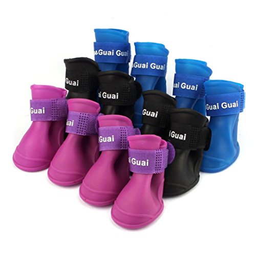 hunpta-Dog-Candy-Colors-Boots-Waterproof-Rubber-Pet-Rain-Shoes-Booties