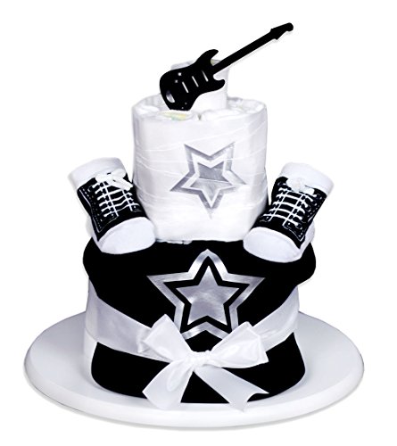 Preisvergleich Produktbild Trend Mama Windeltorte Junge schwarz Lätzchen Babysocken Stern