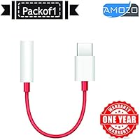 Amozo Type C to 3.5 mm Jack Audio Connector, Noise Cancelling Headphones Jack Converter Audio Adapter for OnePlus 7T / 7 Pro / 1+6/1+6T
