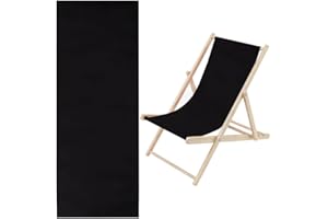 GORGECRAFT 1 Pieza de Repuesto para Silla de Playa Lona de 435 x 1165 mm Tela Oxford Tela Negra para Silla Repuesto de Eslinga Reclinable para Tomar el Sol Jardín Patio Relajación En la Playa