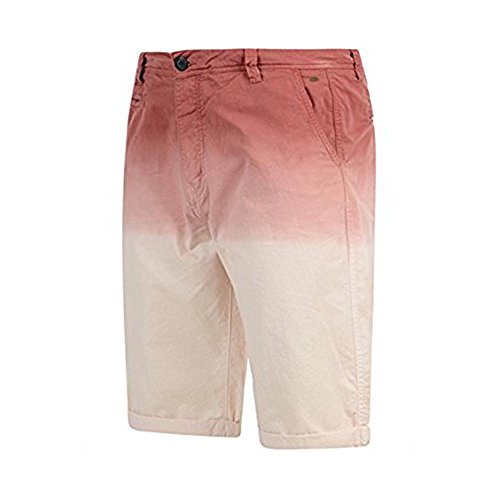 Tokyo Laundry Mens Casual Summer Faded Ombre Dip Dye Effect Shorts. Style - Indie Short 1G6116. Colour - Marsala. Size - MEDIUM