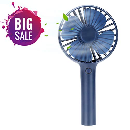 Wloomm Mini Ventilador Mano USB Ventilador Portatil Recargable Bateria Ventilador Mini Fan Ventilador de Mesa Ventilador de PC para Casa y Oficina Azul