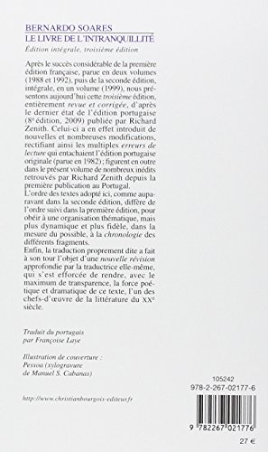 Livres Couvertures de Le Livre De L'intranquillité