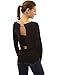 PattyBoutik Cowl Neck Backless Long Sleeves Top Set (Black 12)