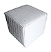 Arketicom Pouf (Puf Puff Pouffe) Footstool Black Faux Leather Water Repellent Crocodile Effect 4 Sizes 35x35x35 Bianco