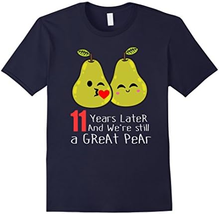 Men's 11th Wedding Anniversary Shirt Gifts Funny Couples T-shirt Large Navy