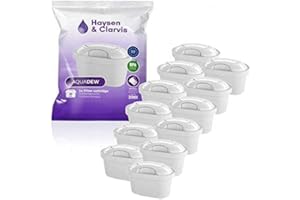 Haysen & Clarvis Cartouche Filtrante pour Carafe - Compatible avec Brita Maxtra, AmazonBasics (Lot de 12)