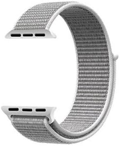 Apple Watch Band,Woven Nylon Sport Loop Replacement Band Wrist Strap with Loop Fastener Adjustable Closure for Watch Series 3,2,1 (42mm,Seashell)