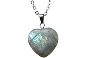 GENERICO CRIGEMA - Ciondolo a forma di cuore in pietra dura naturale minerale (LABRADORITE)