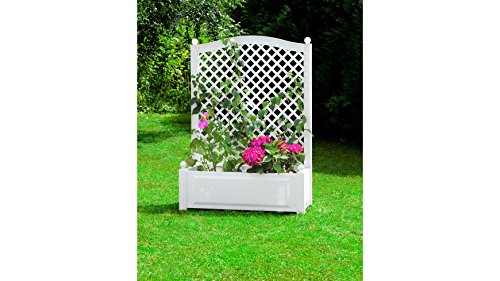 KHW Spalier mit Pflanzkasten 100cm, weiß 1 Stk., 140 cm