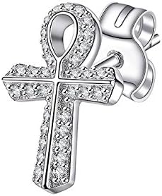 Rosato Earring Cross Ankh Silver 925 with Zirconia rsog22