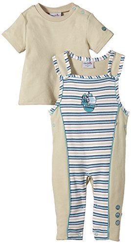Julius Hüpeden Unisex Baby 237990 Dungarees, Multicoloured (Oyster / Aquarelle 730406), 0-3 Months (Herstellergröße: 56)